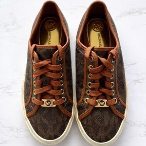 Michael Kors Brown and Gold Casual Sneakers